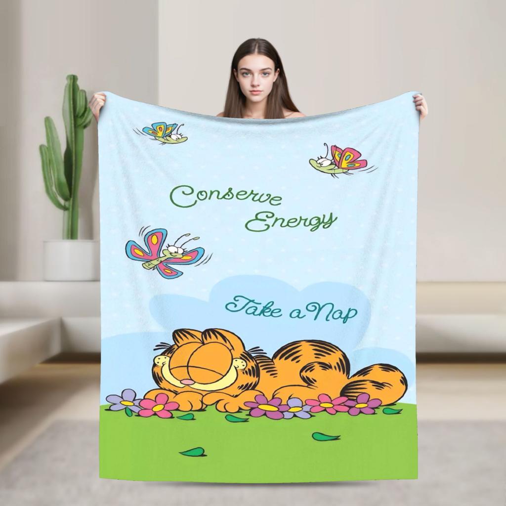 G-Garfields Blanket  Soft Novelty Plush Throw Blanket For Children Living Room Flannel Bedspread Bed Cover