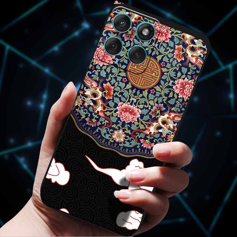 For Motorola Edge 60 Fusion Case 60Stylus 3D Flowers Emboss Phone Cases for Moto Edge 60 PRO Stylus Back Soft Silicone Bumper
