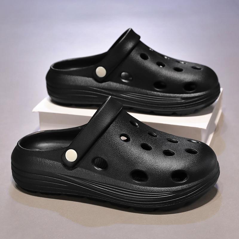 Модные мужские сандалии шлепанцы для мужчин обувь для мужчин плоские сандалии обувь с отверстиями нескользящая толстая подошва для дома и улицы износостойкая новая