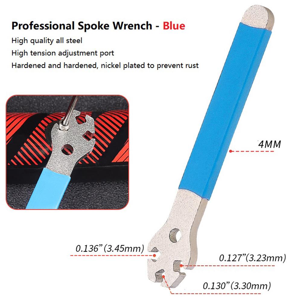 3.23/3.3/3.45mm Bicycle Spokes Wrench Lengthened Design Mountain Bike Wheel Rim Spanner Bike Repair Tool