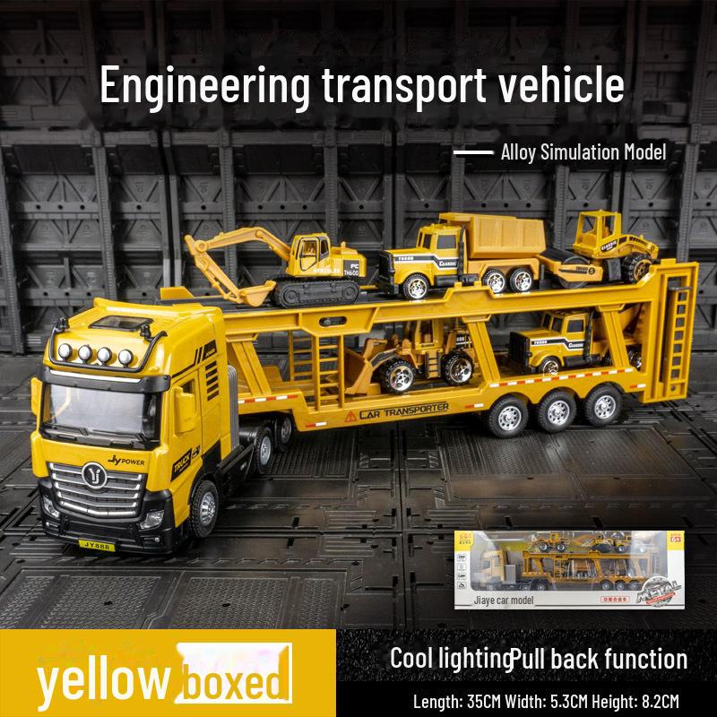 Jiaye VB50163 Flatbed Trailer Transport Vehicle Model: Excavator, Mixer Truck Toy for Boys
