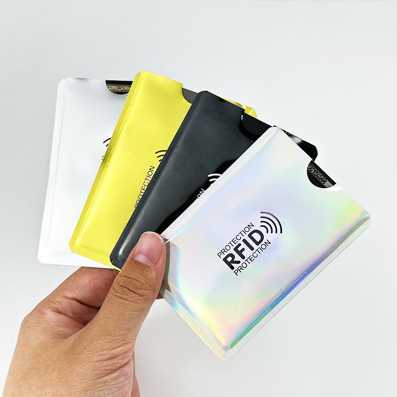 Лазерный RFID карман для карты антисканирование антиразмагничивание защита от кражи кисть NFC банковская ID-карта алюминиевая фольга экранирующий карман для карты