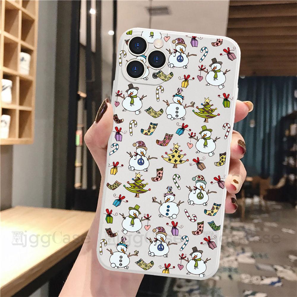 Белый чехол для телефона в подарок на Рождество и Новый год для iPhone 13 Pro 11 Pro Max 12 mini XS XR SE 8 7 Plus, модный чехол для девочек Fundas