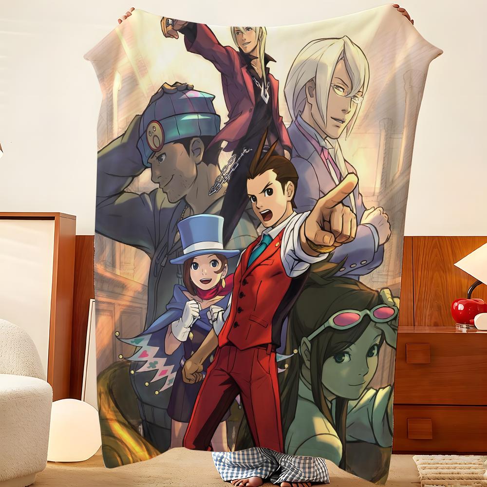 Игровое одеяло-плед A-Ace A-Attorney Throw, Фланелевое, Легкое, Уютное, Прочное, Стирающееся, Милое, Крутое