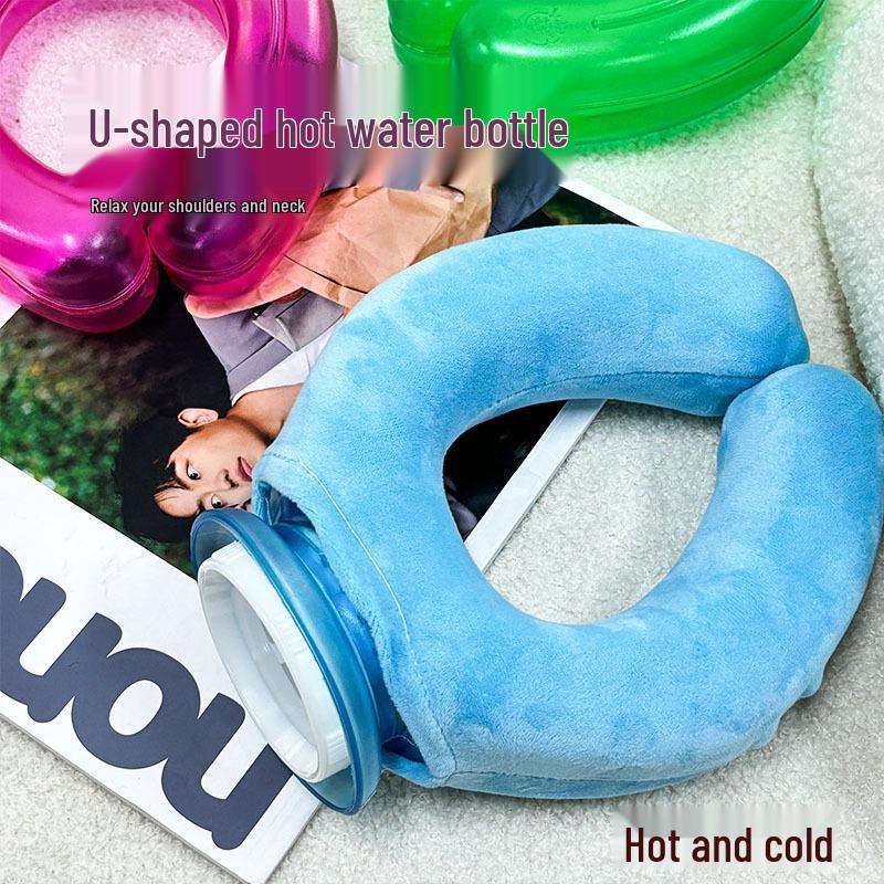 Подушка-подголовник U-образной формы двойного назначения: Бутылка для горячей/холодной воды и пакет со льдом для комфорта в любое время года