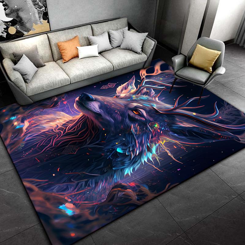 3D Мультяшный Скандинавский Лось Олень Ковер, Ковер для Гостиной Спальни, Детский Игровой Нескользящий Напольный Коврик Диванный Дверной Коврик Декорация