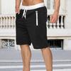 Мужские шорты с эластичной талией, регулируемые на шнурке, повседневные спортивные шорты, однотонные, с поясом и карманом, фитнес-шорты