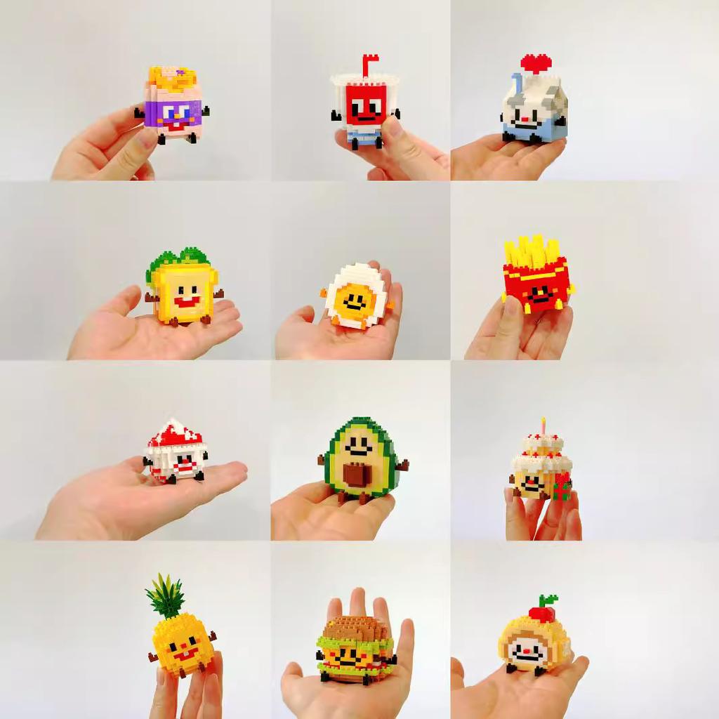 Конструктор Fruit 3D, модель торта и еды, мини-кирпичики, строительные блоки, игрушки для детей от 7 до 10 лет и взрослых.
