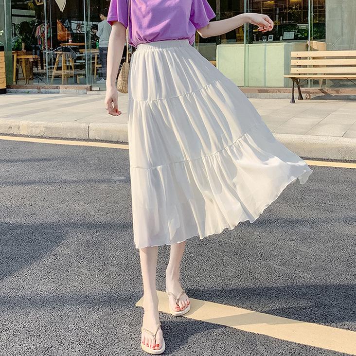 Юбка А-силуэта из шифона с высокой талией 2024 года — стиль Fairy Forest