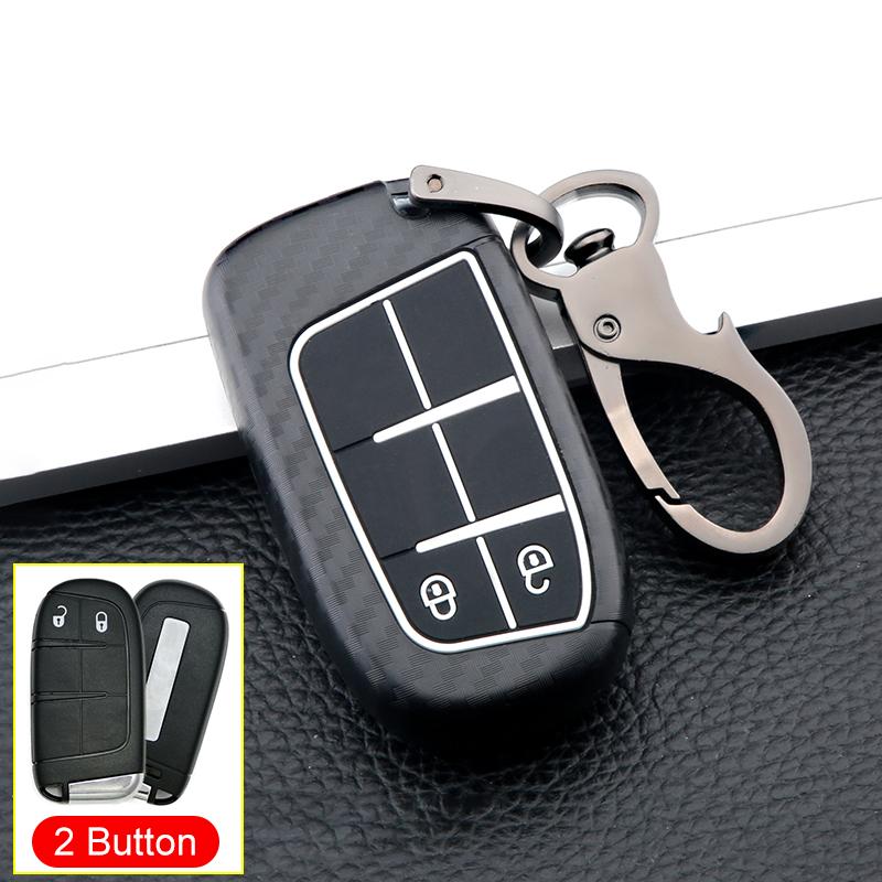 Чехол для дистанционного ключа автомобиля из АБС-пластика из углеродного волокна для Jeep Grand Cherokee WK2 SRT Renegade Compass 2th для Chrysler 200 300