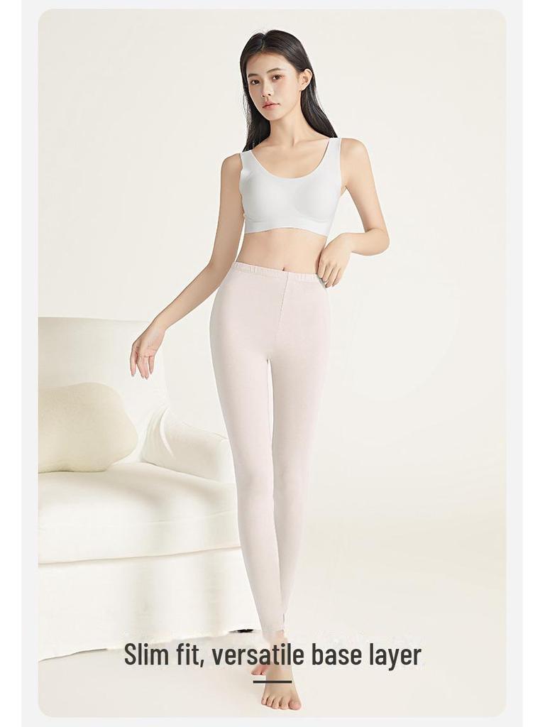 Women's 95% Cotton Slim Antibacterial Trousers – Warm, Pure Cotton Leggings for Autumn and Winter