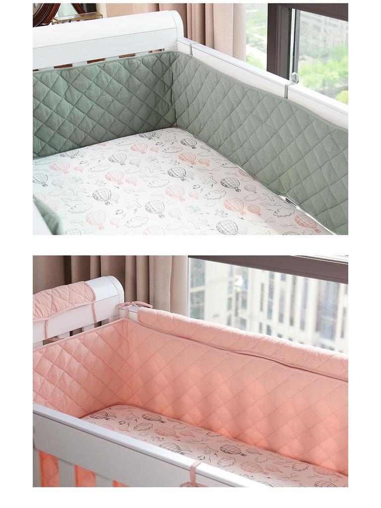 Soft Double Layer Crepe Baby Crib Rail Mat - Children's Crib Guard