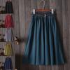 Женская юбка с поясом, весенне-летняя модная корейская женская юбка с высокой талией, миди, длиной до колена, плиссированная юбка трапециевидной формы для школы