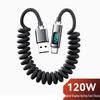 Кабель USB-C для быстрой зарядки 120 Вт с умным дисплеем для Apple 15/16 и Huawei.