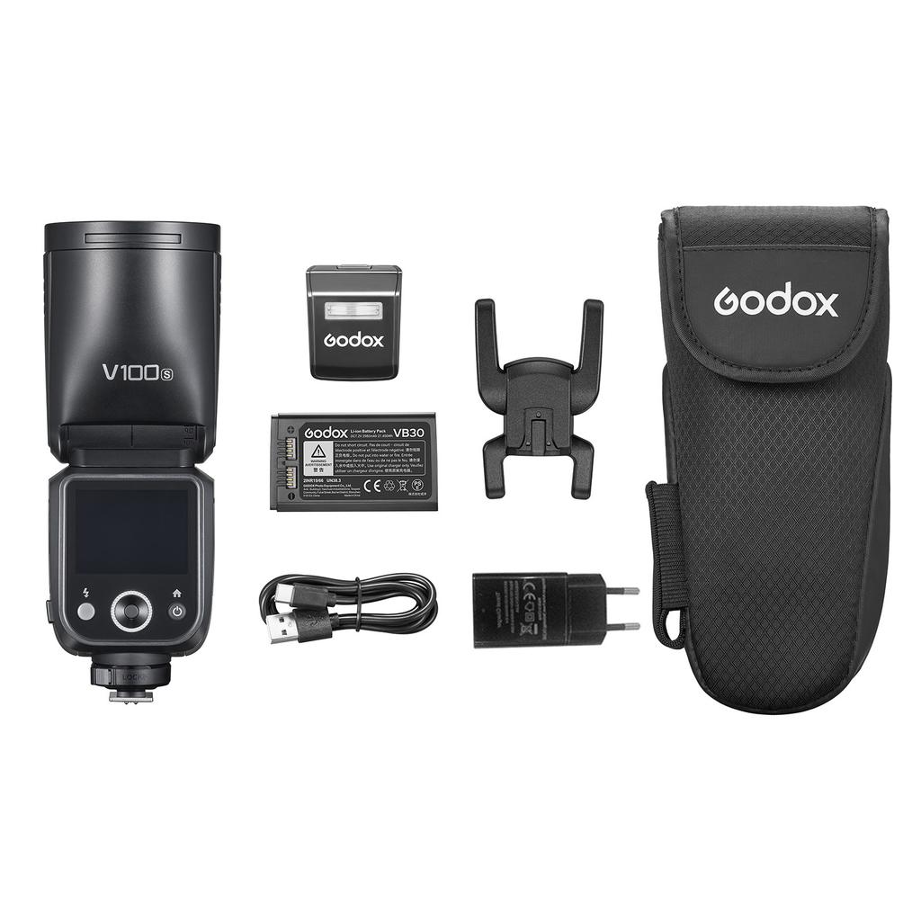 Вспышка для камеры Godox V100 2.4G беспроводная вспышка с круглой головкой накамерная вспышка TTL спидлайт 100 Дж мощность сенсорный экран управления встроенный