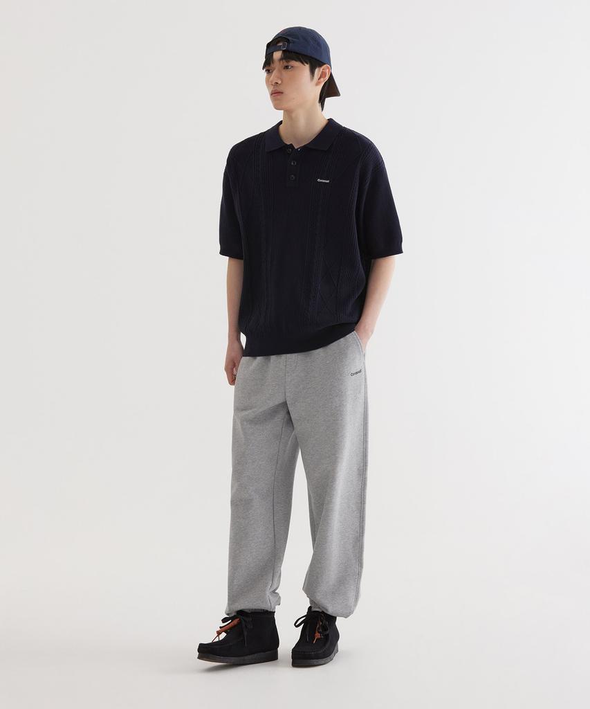 COVERNAT Small Authentic Scalloped Cable Half Knit Dark Navy