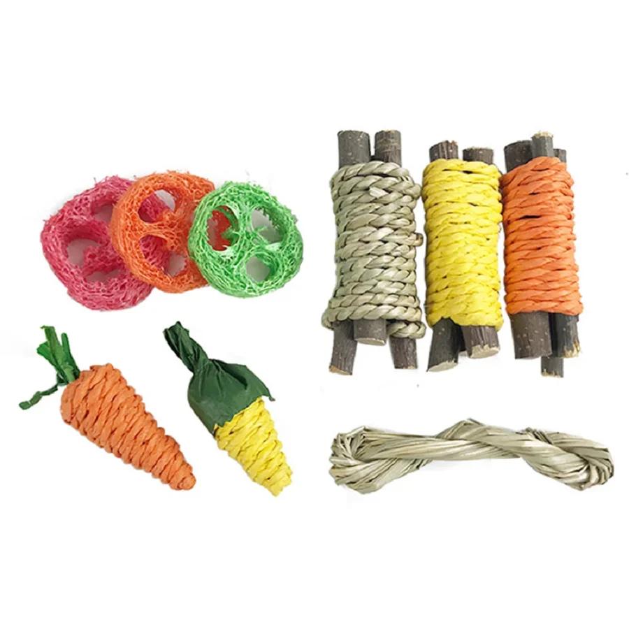 Engaging Dental Chew Toys for Rabbits, Guinea Pigs, and Cats - Fun & Healthy Snack Set