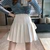 Leated Skirt Short Skirt  Spring And Autumn New Skirt A-line Skirt High Waist And Slim Black And White Short Skirt With Exposure Prevention