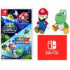 Super Mario Galaxy Super Mario Galaxy 2 Switch Mario and Yoshi Plush Toy Set Bonus Nintendo Switch Logo Design Microfiber Cloth Included + - + (S) (S)