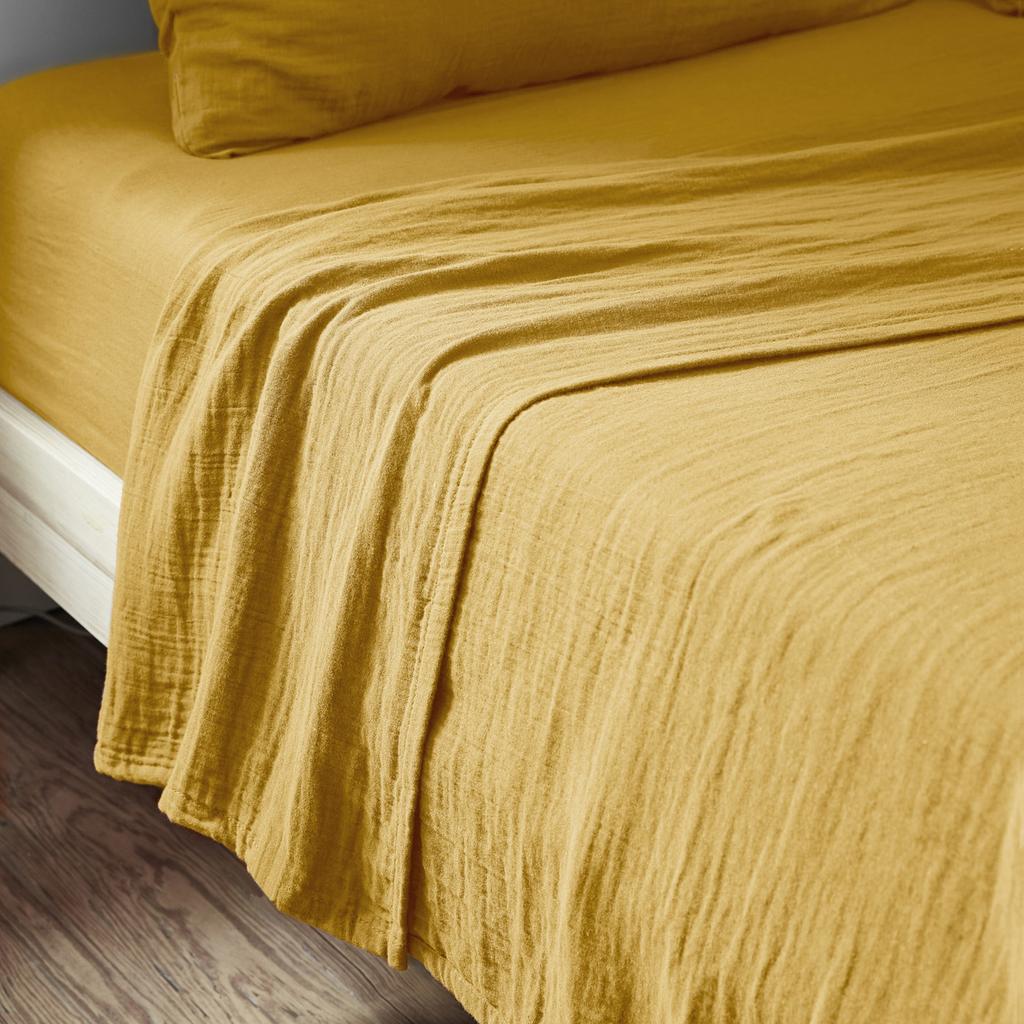 Flat Sheet 240x300 Cm Cotton Gauze Saffron