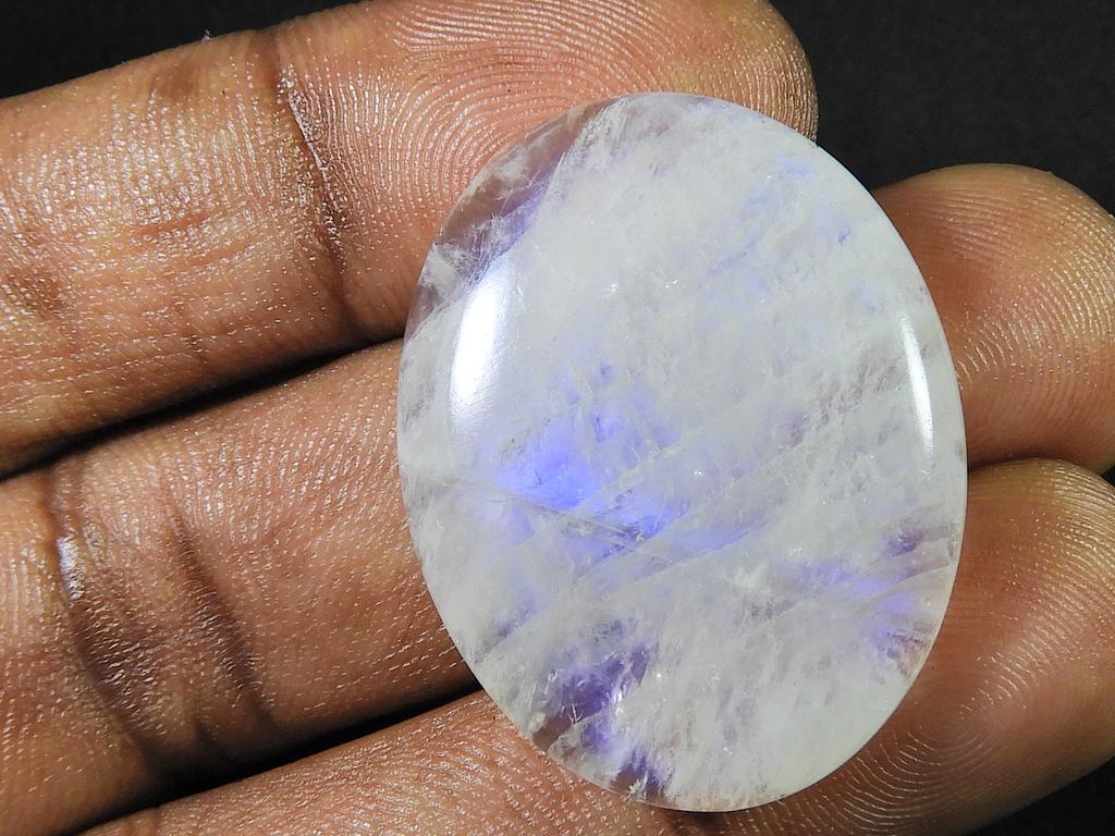 Natural Rainow Moonstone Fire Crystal Oval Cabochon Loose Gemstone 26X33X6MM SK-903
