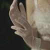 Sexy Sweet Women Summer Lace White Pearl Finger Gloves Short Wedding Gloves Bow Tulle Mittens