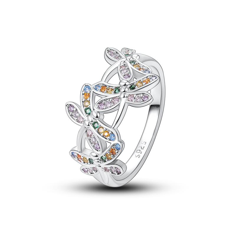 Модный тренд 925 Серебряное кольцо на палец Женские кольца Бесконечный цветок Принцесса Wishbone Сердце Обручальное кольцо Популярные ювелирные изделия Anillo