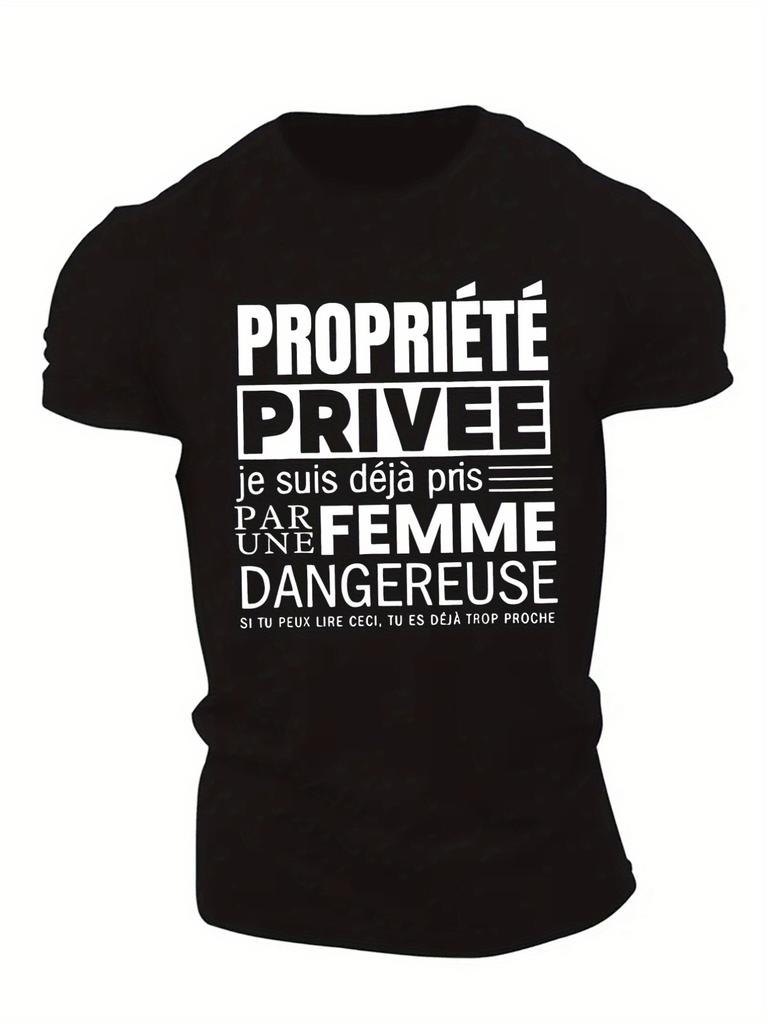 Unisexs Casual Round Neck Tshirt With French Humorous Quotes White With Black Text For Summer