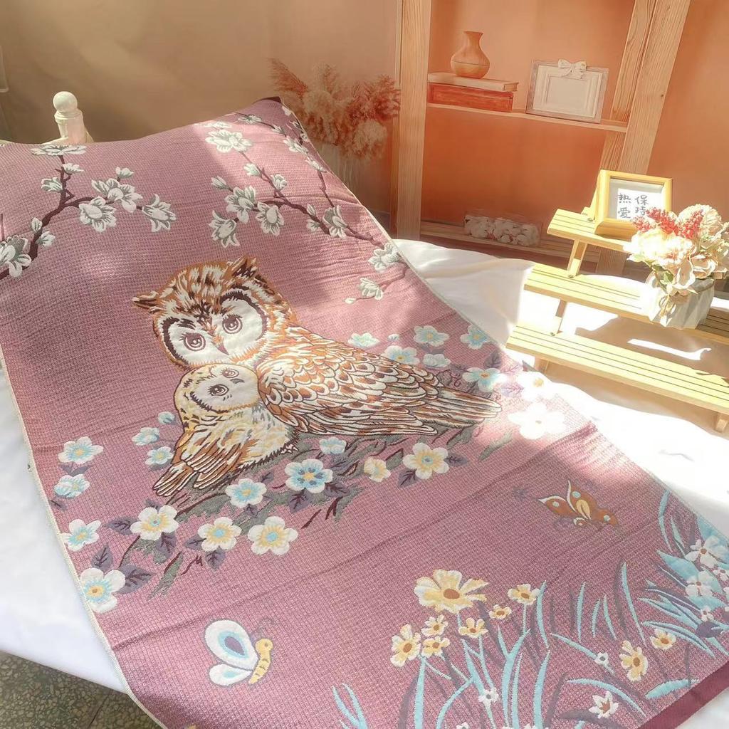 Банное полотенце из марли для взрослых, пляжное полотенце, диванное одеяло, одеяло из чистого хлопка, мультяшное, для ванной, дома, четыре сезона, двухстороннее, 70x140 см