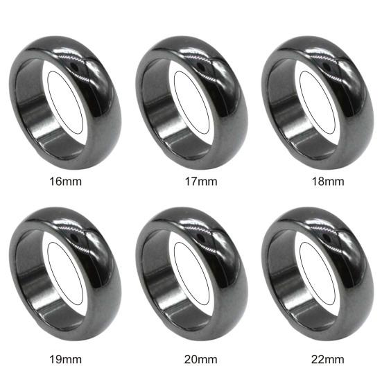 Simple Flat Magnetic Hematite Width Finger Unisex Ring
