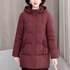 Plus Size XL-5XL Middle Age Woman Winter Long Coats Hooded Elegant Loose Thick Warm Embroidery Parkas Female Jacket