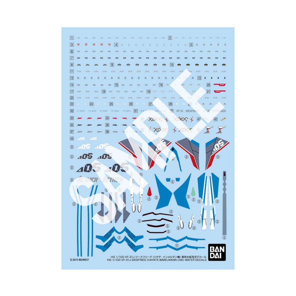 BANDAI SPIRITS HG Macross Delta Масштаб Зигфрид Иммельман Декаль для переноса водой 1/100 VF-31J (Хаяте Кастом)