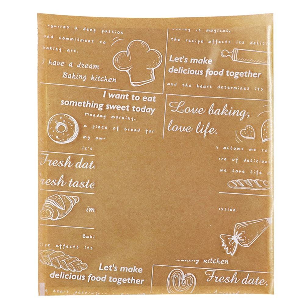 100 шт. Пакет для упаковки пищевых продуктов с мультяшным рисунком, термостойкий пакет, пакет для тостов, пончиков, бейглов