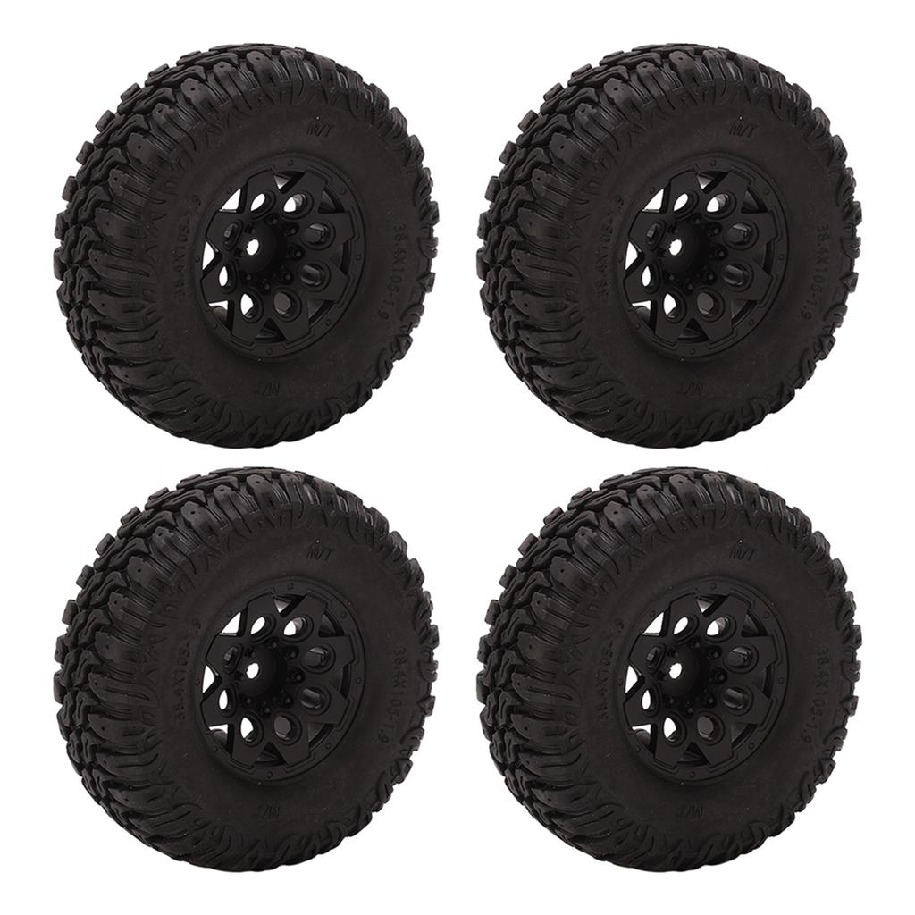 4Pcs 1.9in 105mm RC Rubber Tires S Type Pattern Wear Resistant Replacement RC Hub Wheel Tires for Traxxas for Hsp