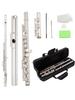AUROSUS 16 Key Beautifully Carved Keys Flute Set Scale C Closed Hole Nickel Pated Beginner Musical Instrument