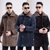 Мужское пальто с лацканами, длинный рукав, однобортная куртка с карманами, однотонная зимняя куртка с утолщенной бархатной подкладкой