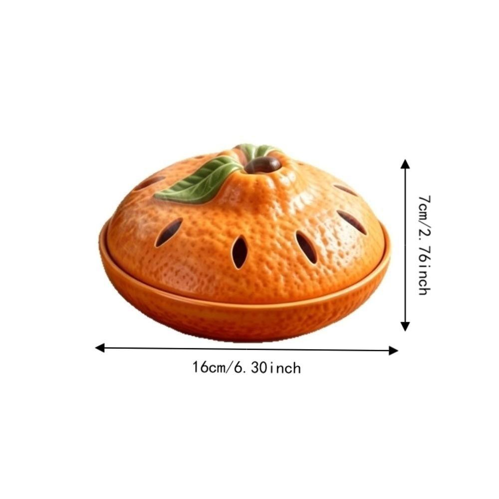 Simple Aromatherapy Burner Orange Shape Incense Box Mosquito Coil Tray Indoor Use