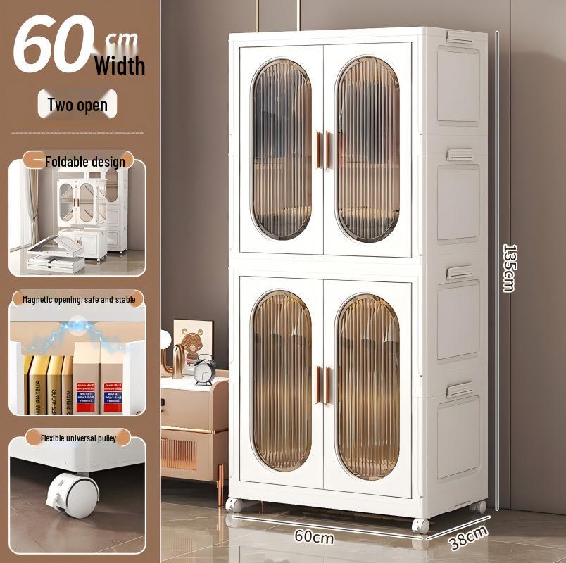 No-Installation Child's Wardrobe: Durable, Multi-Layer Folding Storage Cabinet