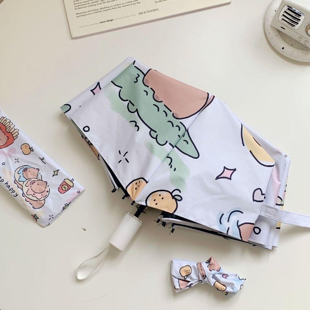 Двойной зонтик-капибара, складной зонт от дождя, милый зонтик от солнца для женщин и девочек