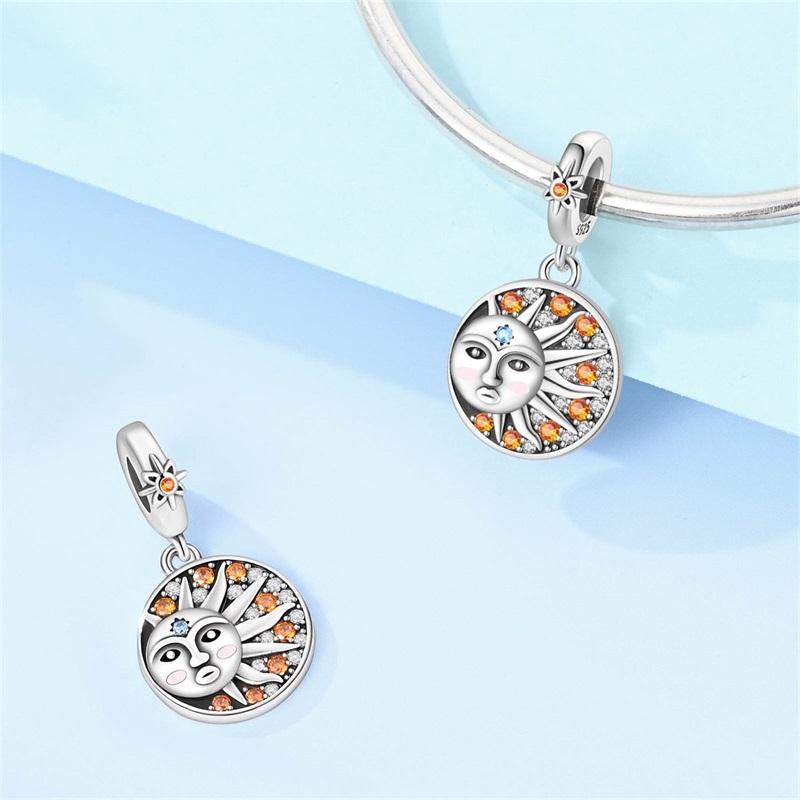 New 925 Silver Sun Stars And Moon Charms Beads For Women Fit Bracelet DIY Birthday Party Jewelry Gifts