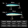 Streamline Design Floating Popper Lure Laser Coating Bass Fishing Lure  Stream Fishing