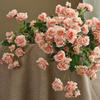 66Cm Artificial Bubble Roses Branches Silk Fake Flower Living Room Decoration Light Luxury Simulation Rose Orange Flowers
