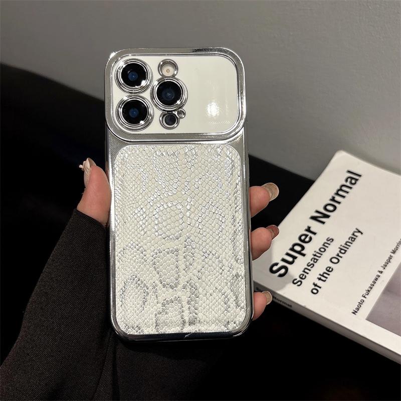 Роскошный Чехол для Телефона с Покрытием под Змеиную Кожу Для Apple iPhone 17 16 15 14 Plus 13 Pro Max Защита Объектива Камеры Ударопрочный Чехол