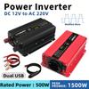 1500W (Peak) 12V To 230V 500W Rated Power Car Power Euro Inverter For Camping Home Off-Grid Solar Systems
