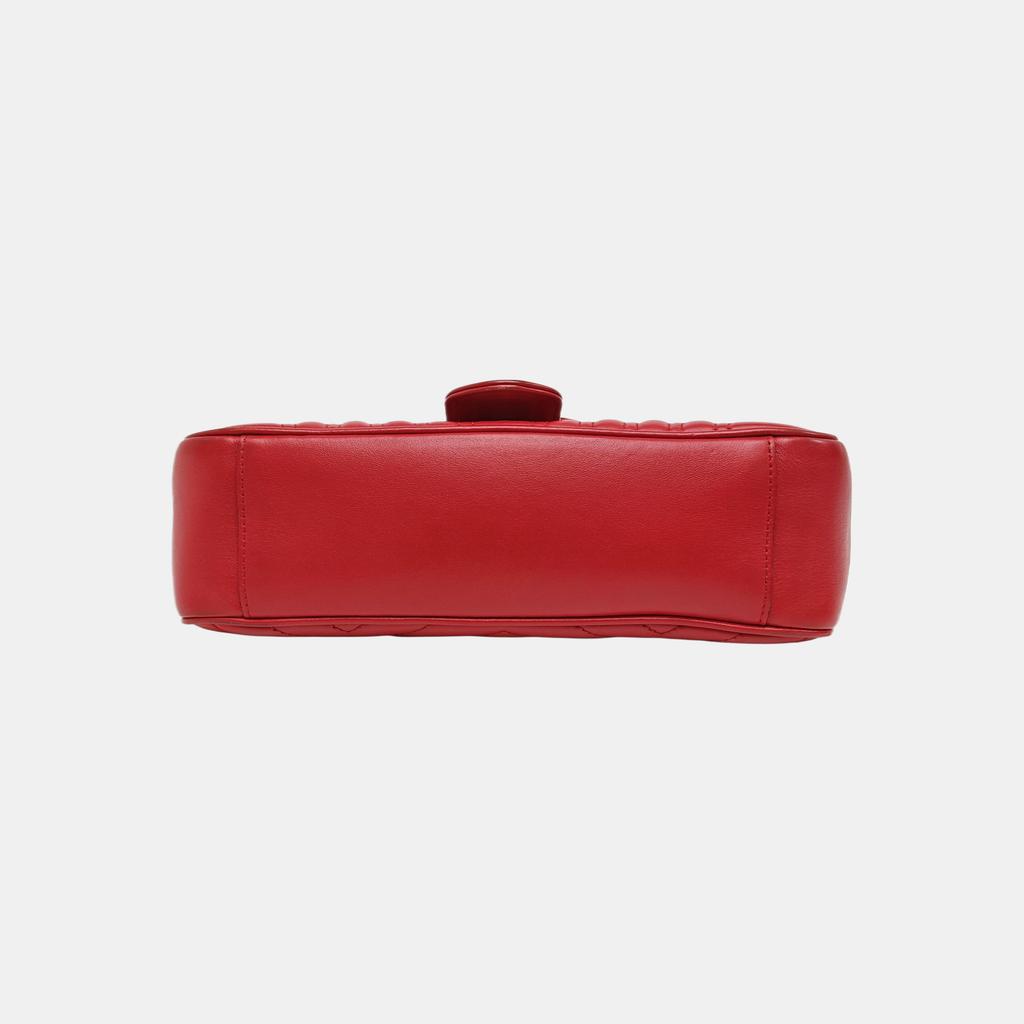 [Pre-Owned] Gucci GG Marmont Small Matelassé Shoulder Bag 'Red' - Very Good #1PW02BC