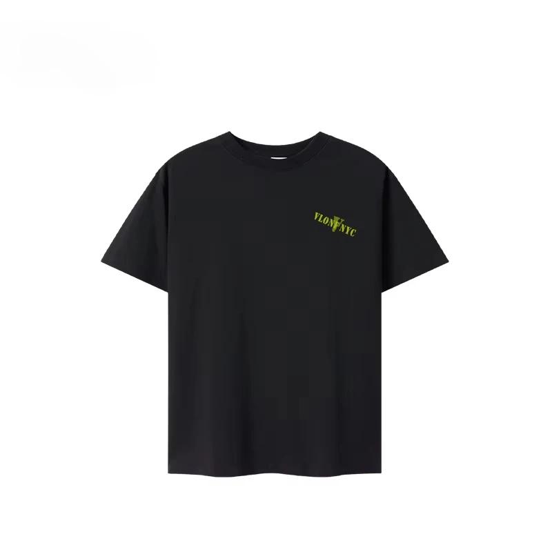 Модная футболка с коротким рукавом и принтом букв, летняя, с круглым вырезом, хлопковая, повседневная, свободная и простая, мужская, женская, топ, футболка