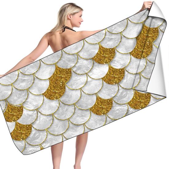 Bright Colors Mermaid Pattern Strong Water Absorption Beach Towel Swimming Sport Oversized Bath Blanket Beach Accessories