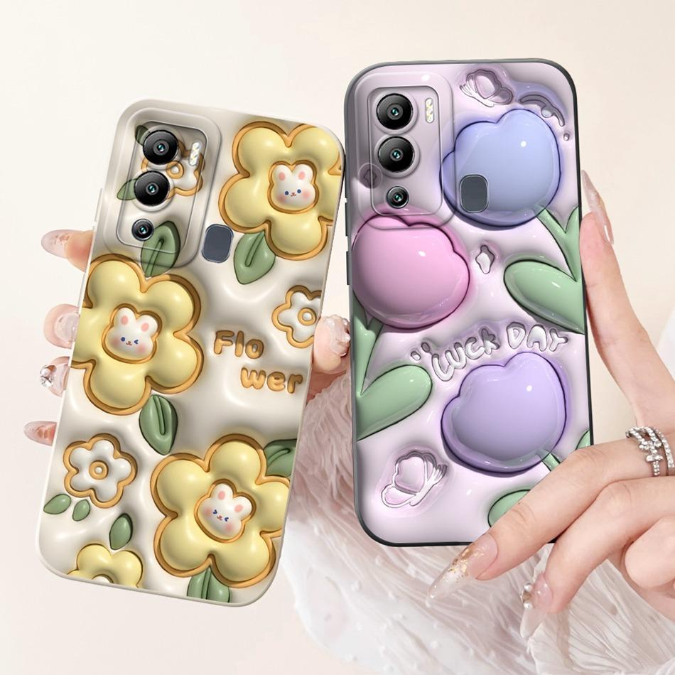 Чехол для Infinix Hot 12i Hot 12 Play Hot12i X665B X6816C Милый Мультяшный Пингвин Заяц Защита Камеры Мягкий Силиконовый Чехол для Телефона