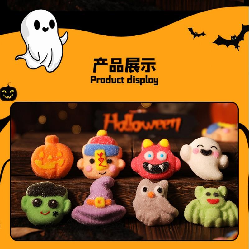 Halloween Candy Marshmallows Individually Wrapped Bat Pumpkin Ghost Shaped Soft Sweets Treats Kids Party Favor