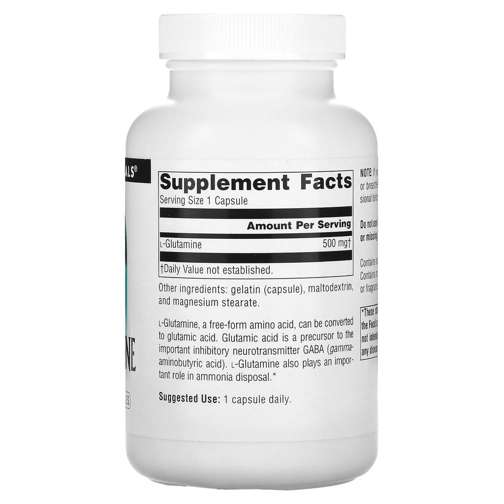 L-Glutamine, 500 mg, 100 capsules